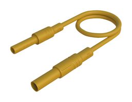 934047103 - Banana Test Lead, 4mm Banana Plug, Shrouded, 4mm Banana Socket, Shrouded, 6.6 ft, 2 m, Yellow - HIRSCHMANN TEST AND MEASUREMENT