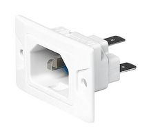 3-137-753 - IEC Power Connector, White, IEC C14 Inlet, 10 A, 250 VAC, Quick Connect, Panel Mount, 6080 Series - SCHURTER