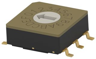 MRSSV0DG16SMGWTR - Rotary Coded Switch, Vertical, MRSS Series, Surface Mount, 16 Position, 20 V, Hexadecimal Gray - ALCOSWITCH - TE CONNECTIVITY