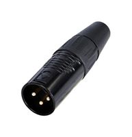 RC3M-B - XLR Connector, 3 Contacts, Plug, Cable Mount, Gold Plated Contacts, Zinc Body - REAN