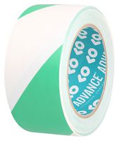 AT8H GREEN / WHITE 33M X 50MM - Hazard Warning Tape, PVC (Polyvinyl Chloride), Green, White, 50.8 mm x 33 m - ADVANCE TAPES