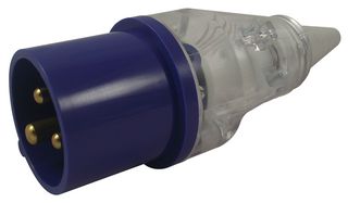 210306CL - Pin & Sleeve Connector, 16 A, 230 V, Cable Mount, Plug, 2P+E, Blue - WALTHER