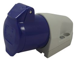 110306 - Pin & Sleeve Connector, 16 A, 230 V, Panel Mount, Outlet, 2P+E, Blue - WALTHER