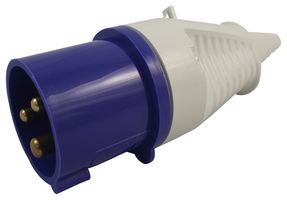 210306 - Pin & Sleeve Connector, 16 A, 230 V, Cable Mount, Plug, 2P+E, Blue - WALTHER