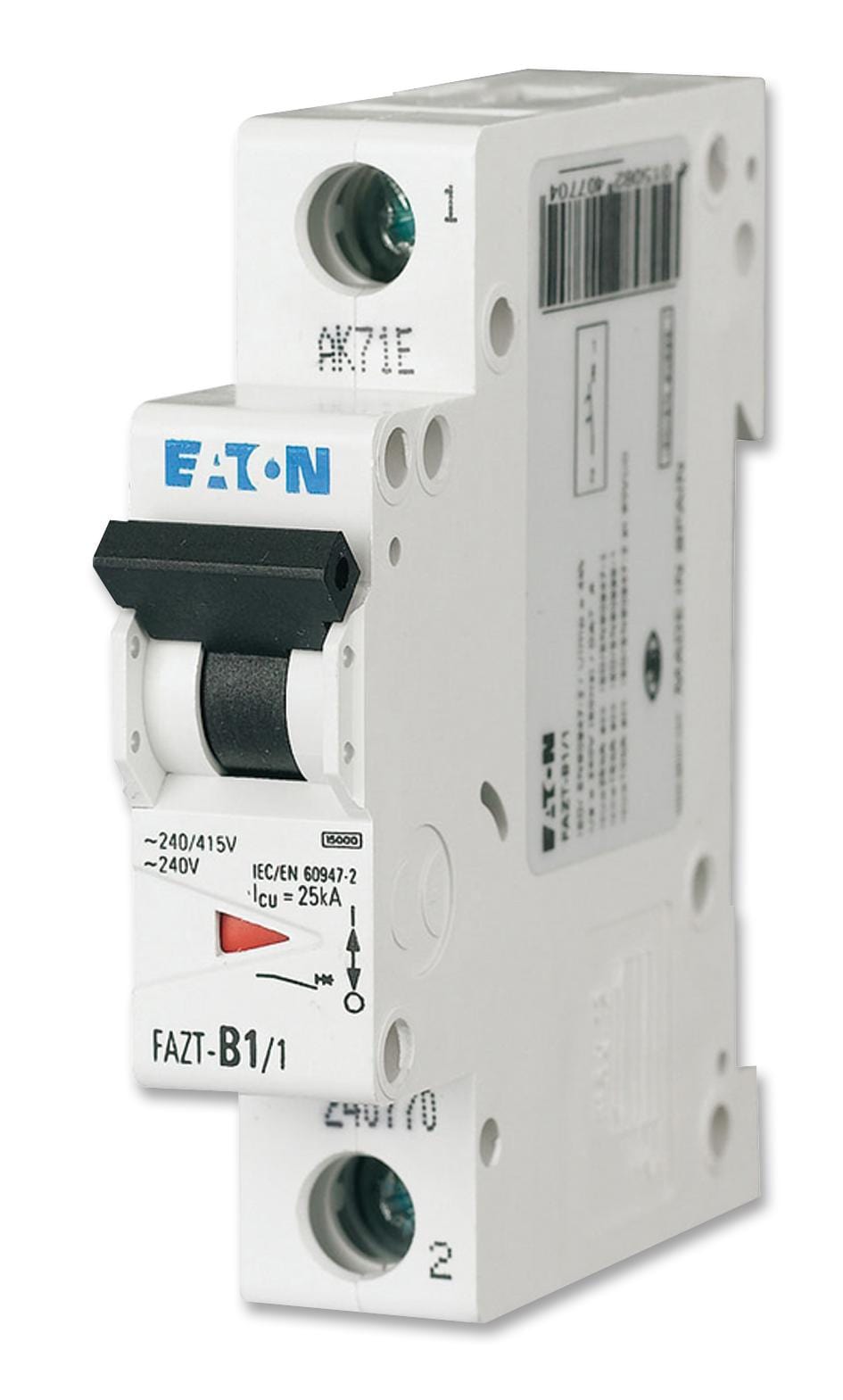 EATON MOELLER Thermal Magnetic FAZ6-B6/1 CIRCUIT BREAKER, 1 POLE, B TYP, 6A EATON MOELLER 2290028 FAZ6-B6/1