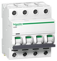 A9F53425 Thermal Mag CKT Breaker, 4P, 25A, 440VAC Schneider Electric