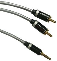 PS000243 Cable, 3.5mm Plug-RCA PLUGX2, 2m, Grey multicomp Pro