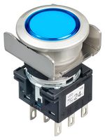 LB6ML-M1T64S PB SWITCH, ILLUM, DPDT, 24VAC/DC, BLUE IDEC
