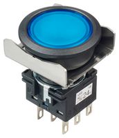 LBW6L-M1RT64WS Pb Switch, DPDT, 24Vac/DC, Solder, Blue Idec