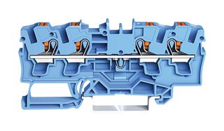 2204-1404 Terminal Block, DINRAIL, 4WAYS, 10AWG Wago