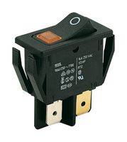 01555.3104-00 Rocker Switch, DPST, 16A, 250VAC, Black MARQUARDT