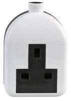 0138-W PRISE, RALLONGE, 1VOIE, CAOUTCHOUC, BLANC PRO ELEC