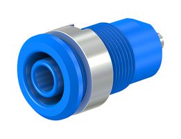 49.7049-23 Banana Jack, 4mm, 24A, Solder, Blue, Pk2 STAUBLI