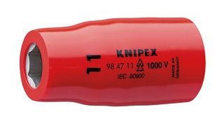 98 47 11 Socket, Hexagon, 11mm, 0.5" Knipex