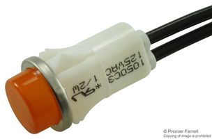 1050C3 Neon Indicator, Amber, 12.7mm, Wire Lead VCC (Visual Communications Company)
