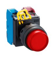 YW1L-A2E10Q4R Pb Switch, SPST-NO, 24Vac/DC, Screw, Red Idec