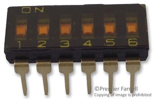 A6T6102 Switch, Dip, 6 Way, Sealed Omron