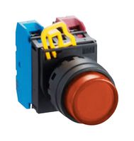 YW1L-A2E10Q4A Pb Switch, SPST-NO, 24Vac, Screw, Amber Idec