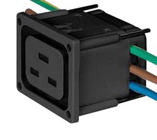 3-110-014 IEC Outlet Conn, 16A/250V, IDC, Panel Schurter