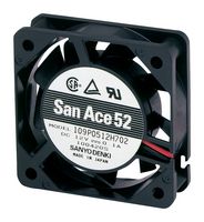 109P0512H702 Axial Fan, 52mm, 12VDC, 9CFM, 27DBA SANYO DENKI
