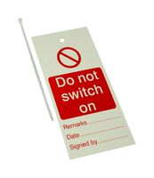 DT000278 Tag, Lock Out, Red On White, PK10 multicomp Pro