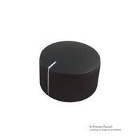 MP7253 Round KNOB, KMK25, Black, 6mm, Spline multicomp Pro
