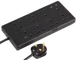 PEL01375 Power Strip, 8 Outlet, 13a, 250V, 2m Pro Elec