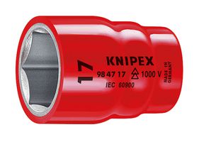 98 47 16 Socket, Hexagon, 16mm, 0.5" Knipex