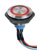 AV5612F102074BK ILLUM PB SW, SPDT, 1A, 30VDC, WIRE LEAD APEM