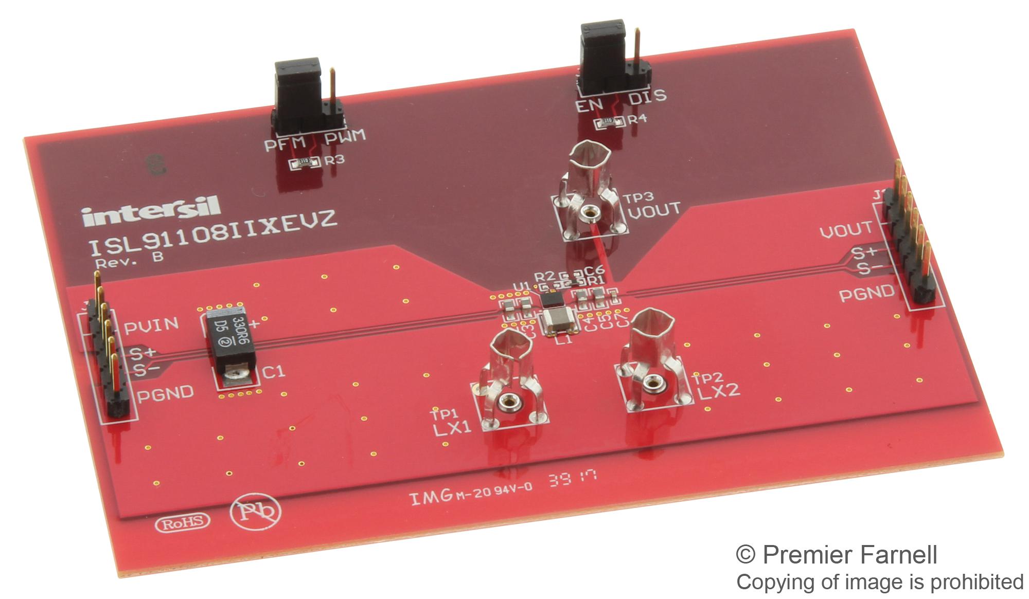 RENESAS Power Management - DC / DC ISL91108IINR-EVZ EVAL BRD, BUCK-BOOST SWITCHING REGULATOR RENESAS 2783038 ISL91108IINR-EVZ