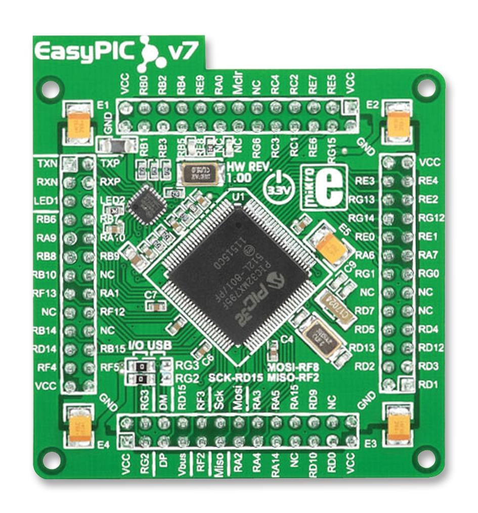 MIKROELEKTRONIKA Daughter Boards / Modules MIKROE-1206 MCU CARD, ETH EASYPIC, PIC32MX7 MIKROELEKTRONIKA 2281655 MIKROE-1206