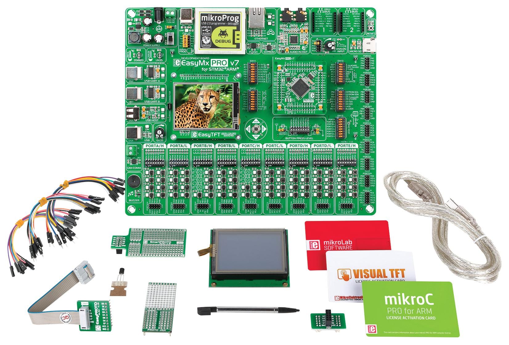 MIKROELEKTRONIKA MCU/MPU/DSC/DSP/FPGA Development Kits - Prima MIKROE-2016 DEV BOARD, EASYMX PRO V7 MIKROELEKTRONIKA 2521736 MIKROE-2016