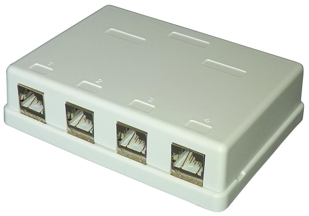 TUK Plugs & Jacks SGKH4 CAT 6A SURFACE MOUNT SOCKET, 4 PORT TUK 2912949 SGKH4