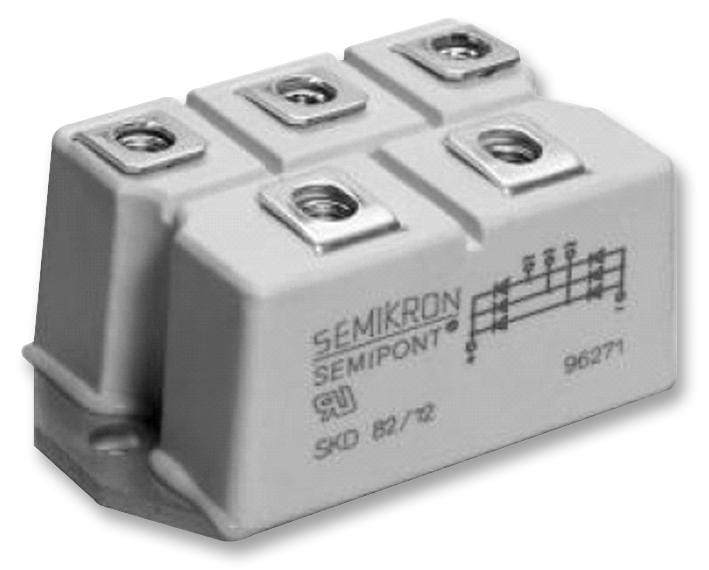 SEMIKRON Bridge Rectifiers SKD62/08 BRIDGE RECTIFIER, 60A, 800V, 3PH SEMIKRON 2301718 SKD62/08