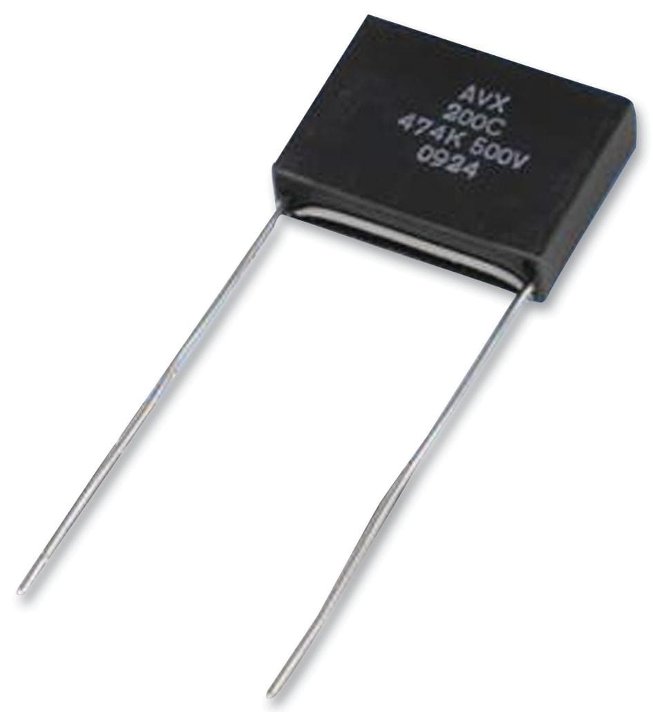 KYOCERA AVX Ceramic Multilayer MLCC Capacitors- Leaded SXP17C124KAA CAP, 0.12µF, 500V, 10%, X7R KYOCERA AVX 2343166 SXP17C124KAA