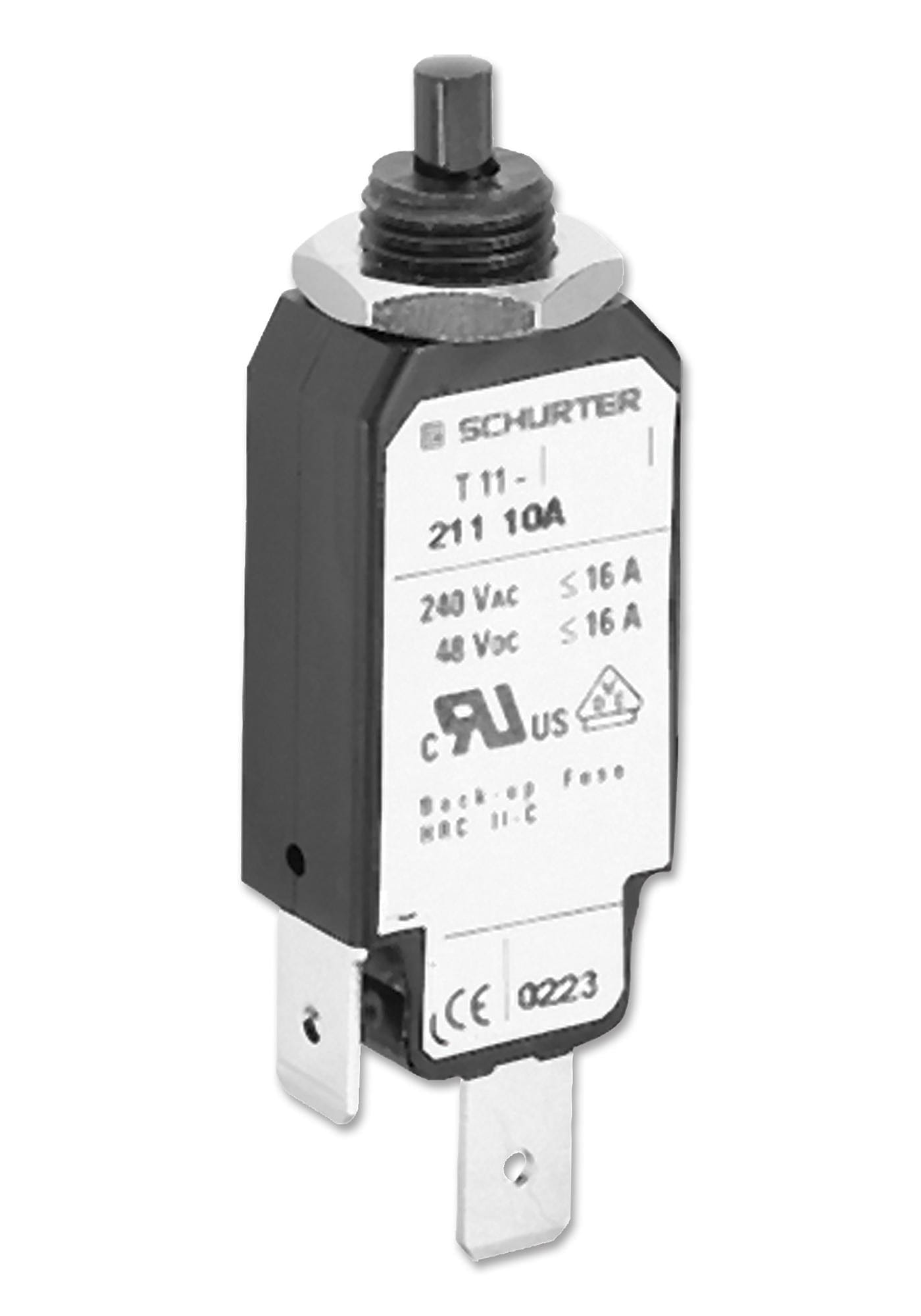 SCHURTER Thermal T11 211 0,5A CIRCUIT BREAKER, 0.5A SCHURTER 1214760 T11 211 0,5A