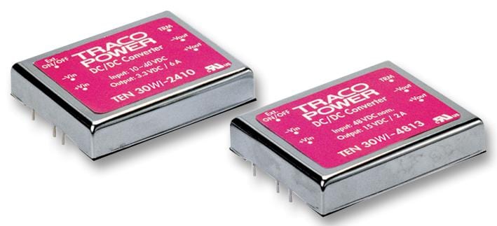 TRACO POWER Isolated Board Mount TEN 30-4811WI CONVERTER, DC/DC, 30W, 5V TRACO POWER 1196504 TEN 30-4811WI