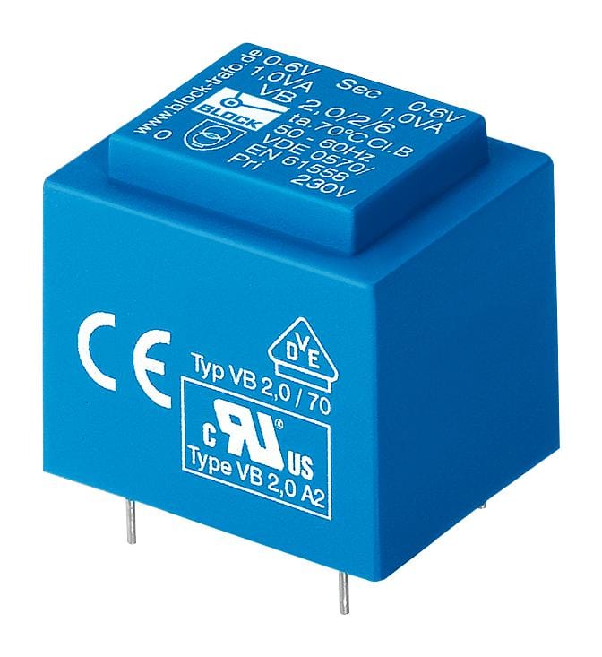 BLOCK Isolation VB 0.35/1/15 TRANSFORMER, 0.35 VA, 15V BLOCK 1711394 VB 0.35/1/15