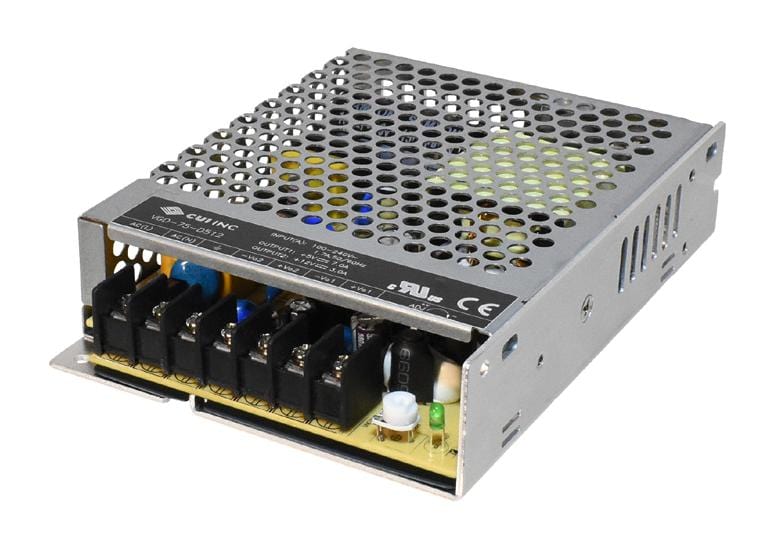 CUI Enclosed - Single Output VGD-75-D512 POWER SUPPLY, AC-DC, 5V/12V, 7A/3A CUI 3594882 VGD-75-D512