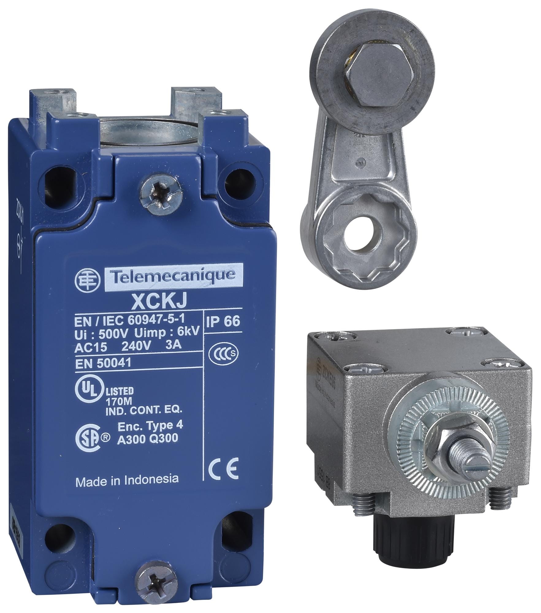 TELEMECANIQUE SENSORS Limit Switch XCKJ50511H29 LIMIT SW, ROLLER LEVER, SPST-NO/NC, 3A TELEMECANIQUE SENSORS 3130452 XCKJ50511H29