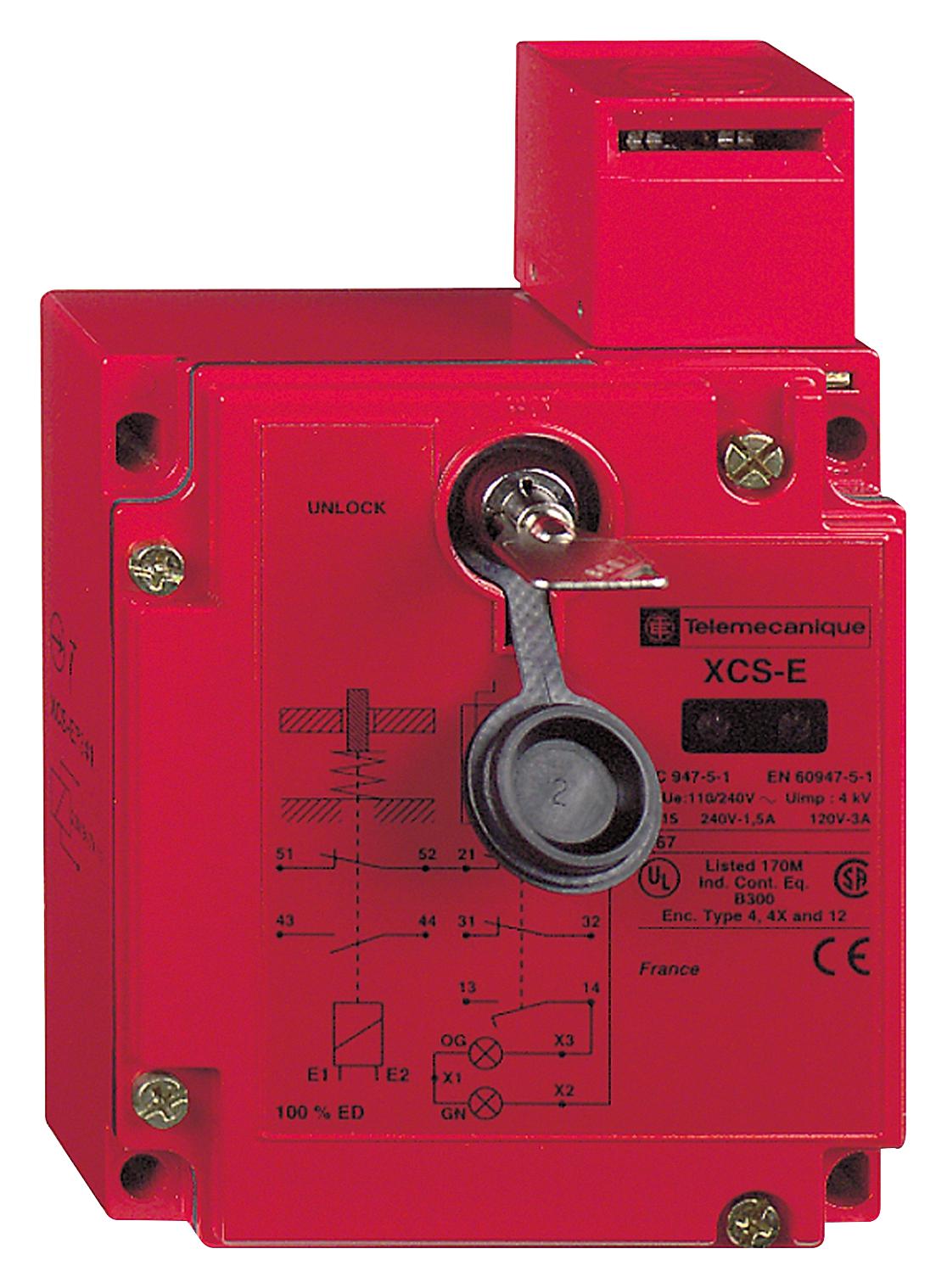 TELEMECANIQUE SENSORS Safety interlock XCSE731122 SAFETY SWITCH, DPST-NC/SPST-NO, 3A, 120V TELEMECANIQUE SENSORS 3212902 XCSE731122
