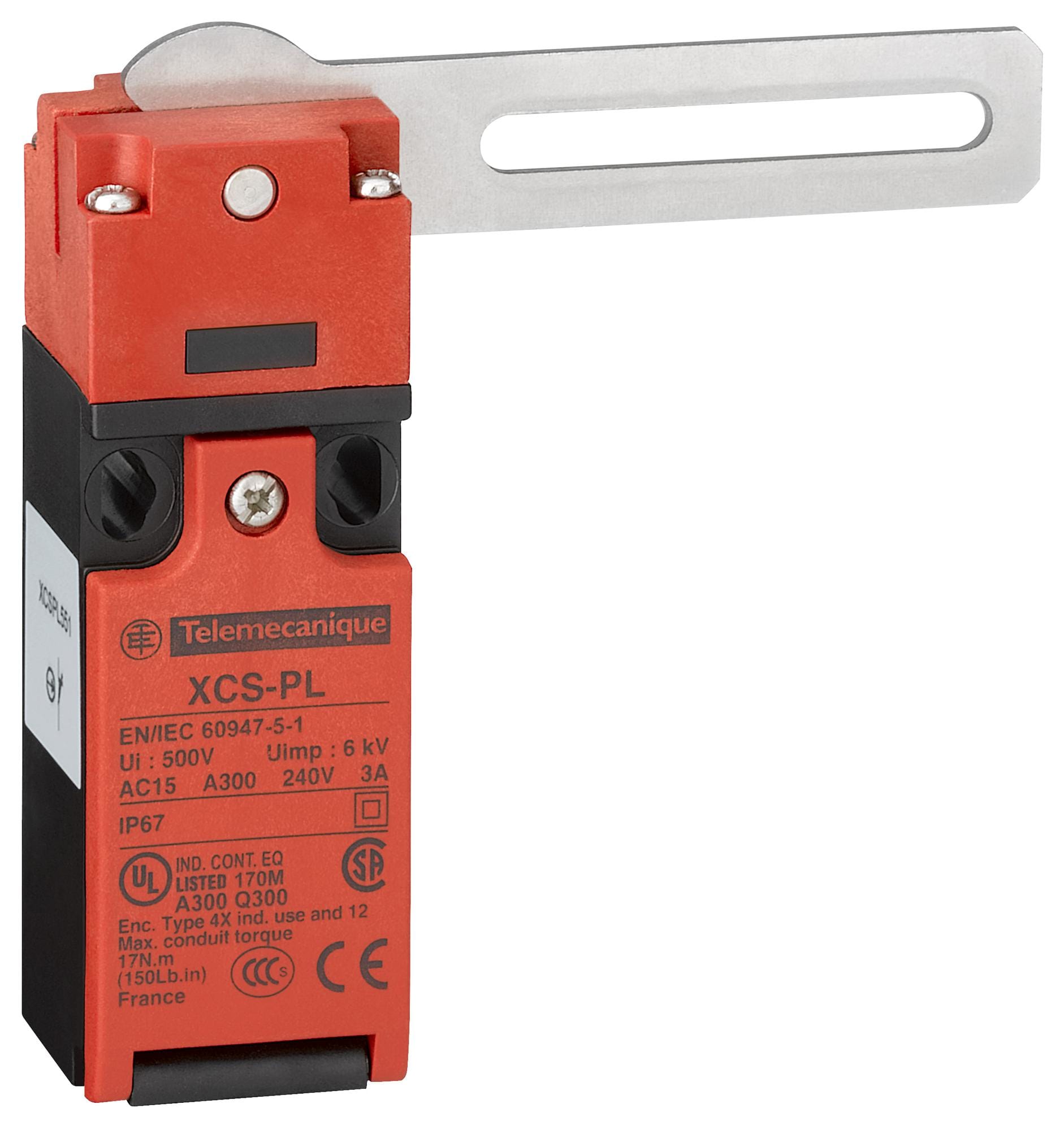 TELEMECANIQUE SENSORS Safety interlock XCSPL761 SAFETY SWITCH, DPST-NC, 6A, 120V TELEMECANIQUE SENSORS 3130651 XCSPL761