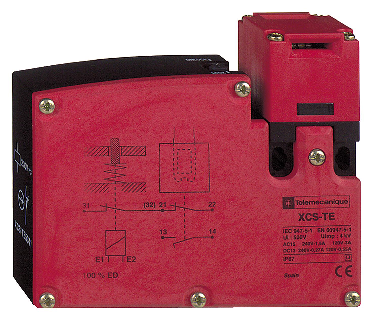 TELEMECANIQUE SENSORS Safety interlock XCSTE5512 SAFETY SW, SPST-NO/NC, 3A, 120V, SCREW TELEMECANIQUE SENSORS 3130659 XCSTE5512