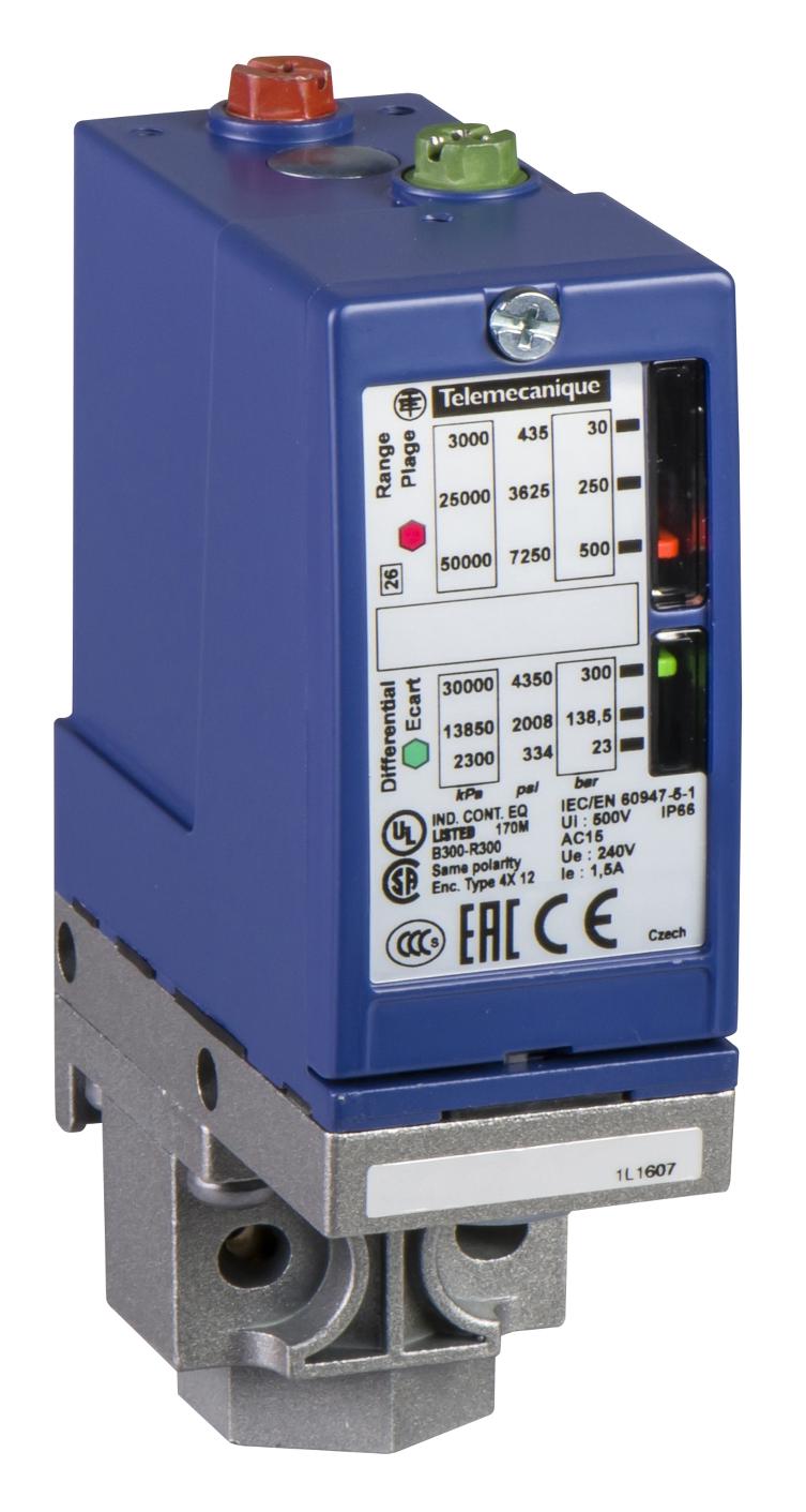 TELEMECANIQUE SENSORS Switches XMLB300D2S12 PRESSURE SWITCH, SPST-CO, 300BAR, PANEL TELEMECANIQUE SENSORS 3131096 XMLB300D2S12
