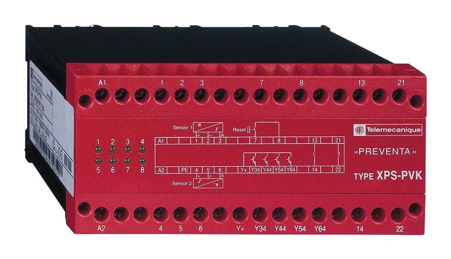 SCHNEIDER ELECTRIC Safety XPSPVK3484 SAFETY RELAY, SPST-NO/NC, 24V, 1.5A, SCR SCHNEIDER ELECTRIC 2835323 XPSPVK3484