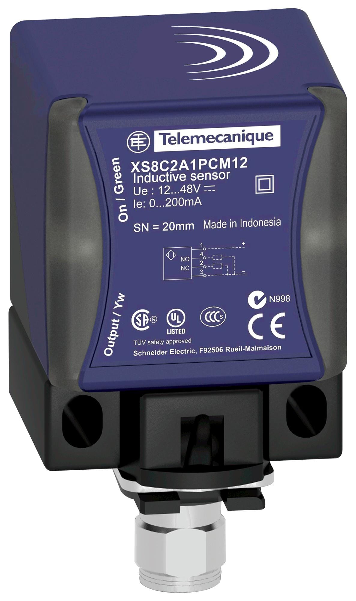 TELEMECANIQUE SENSORS Inductive XS8C2A1DAM12 INDUCTIVE PROXIMITY SENSOR, 20MM, 48V TELEMECANIQUE SENSORS 3131366 XS8C2A1DAM12