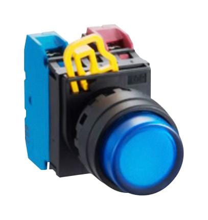 IDEC illuminated YW1L-A2E10QM3S PB SWITCH, SPST-NO, 240VAC, SCREW, BLUE IDEC 2833736 YW1L-A2E10QM3S