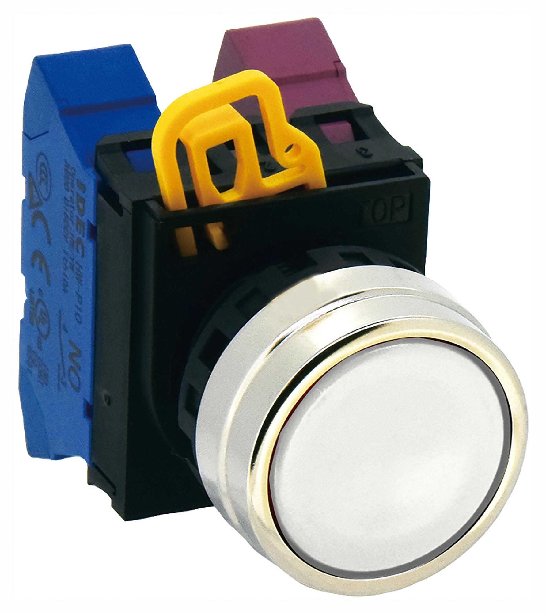 IDEC Actuators YW4B-M1W ACTUATOR, PUSHBUTTON SWITCH/METAL, WHITE IDEC 3771005 YW4B-M1W