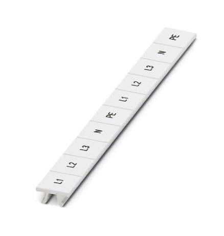 PHOENIX CONTACT Terminal Block Markers ZB10,LGS:L1-N,PE MARKER STRIP, L1/L2/L3/N/PE, 10.2MM, WHT PHOENIX CONTACT 3242974 ZB10,LGS:L1-N,PE