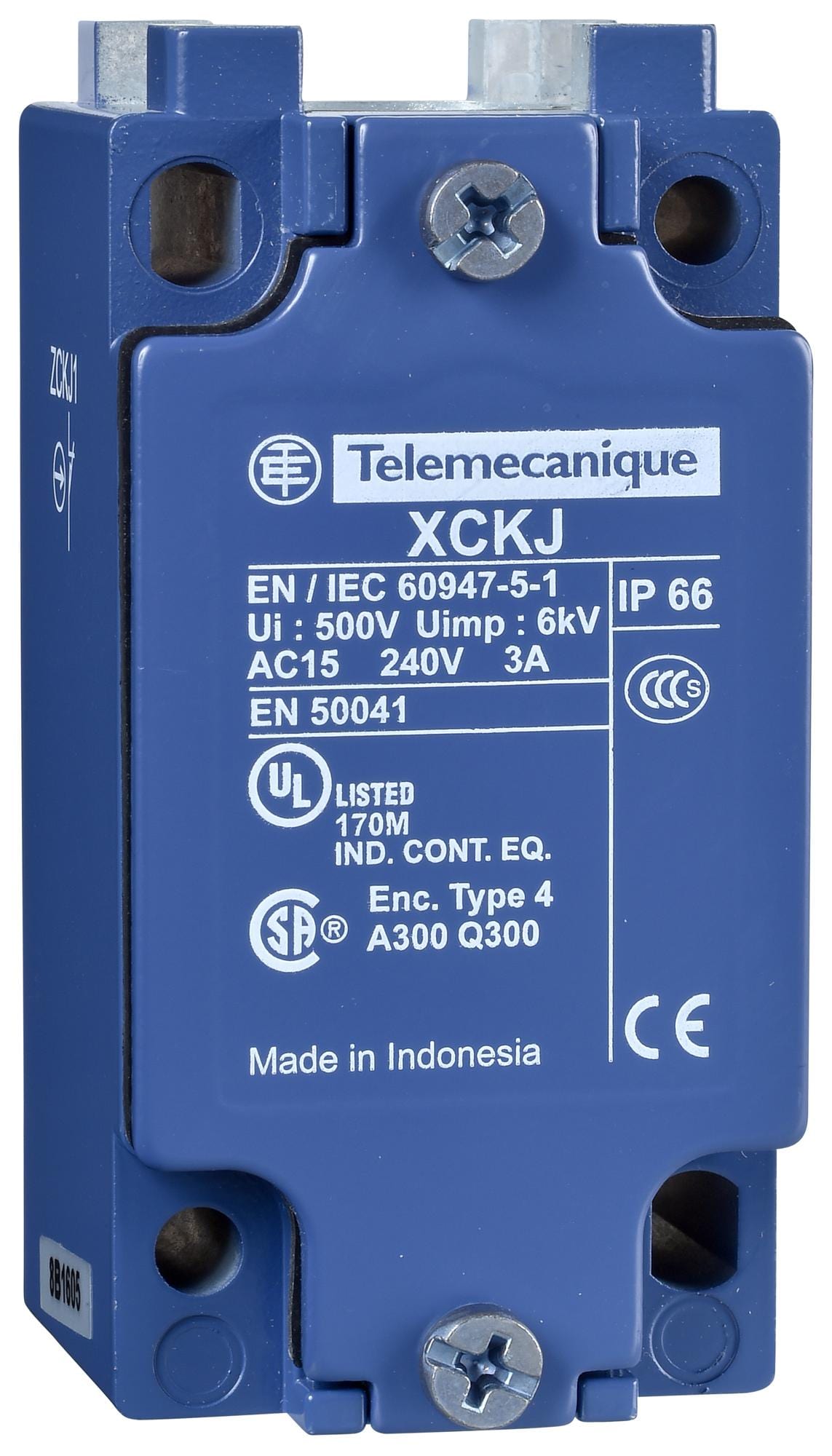 TELEMECANIQUE SENSORS Bodies ZCKJ8H29 LIMIT SWITCH BODY, DPST-NO, SCREW CLAMP TELEMECANIQUE SENSORS 3130711 ZCKJ8H29